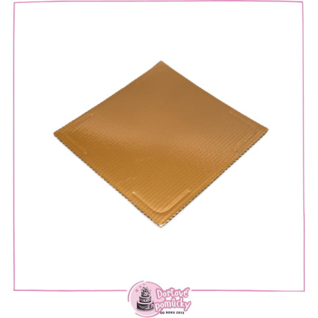Pevná dortová podložka se zlatou fólií 25x25 cm| Elegantní základ pro dorty