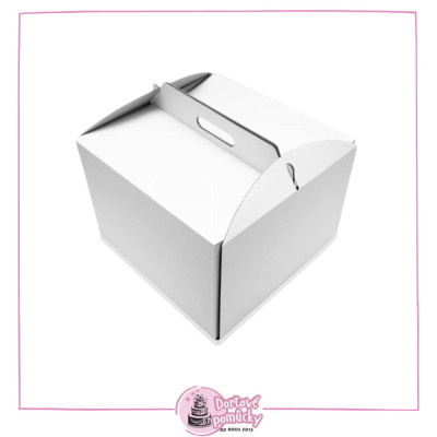 Obal na patrový dort 28×28×25 cm s uchem | Balení 1 kus