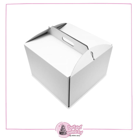 Obal na patrový dort 28×28×25 cm s uchem | Balení 1 kus