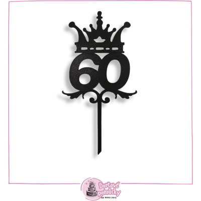Číslice 60 s korunou - plastový zápich