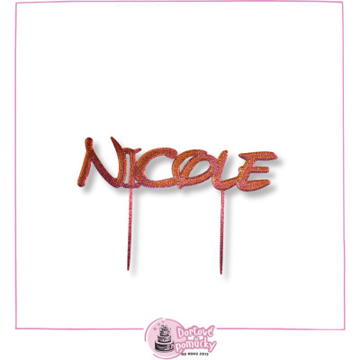 Plastový zápich s jménem – Písmo 3 | Jméno na dort na přání