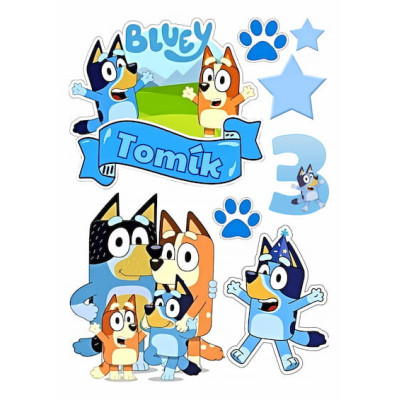 Jedlý papír Bluey – mix obrázků A4 | Dortová dekorace