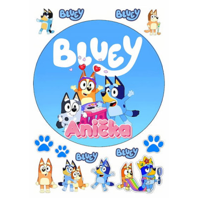 Jedlý papír Bluey – mix obrázků A4 | Dortová dekorace