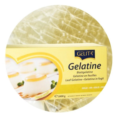 GELITA Silver 180 Bloom – plátková želatina 5 kusů
