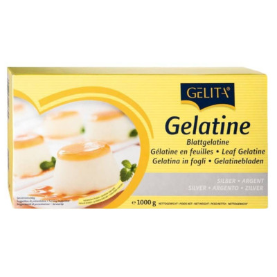 GELITA Silver 180 Bloom – plátková želatina 5 kusů