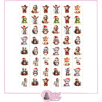 Vánoční zvířátka – jedlý papír nebo fondánový list | Roztomilé motivy na dort