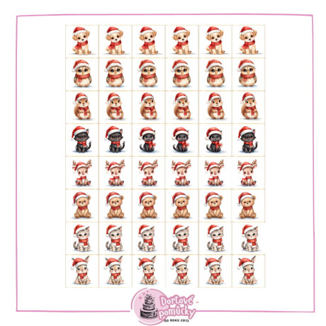 Vánoční zvířátka – jedlý papír nebo fondánový list | Roztomilé motivy na dort