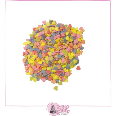 Pastelová cukrová srdíčka – zdobení na dorty, muffiny a cupcaky