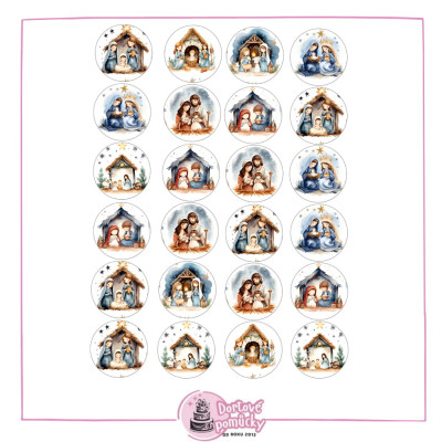 Betlém – motivy Svaté rodiny | Jedlý papír nebo fondánový list na cukroví