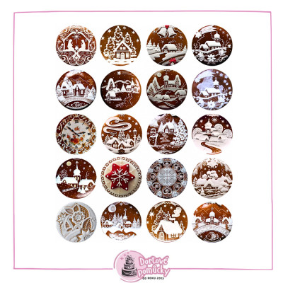 Vánoční perníčky – bílé zdobení a zimní krajinky | Jedlý papír nebo fondánový list