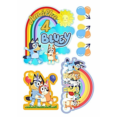 Jedlý papír Bluey – mix obrázků A4 | Dortová dekorace