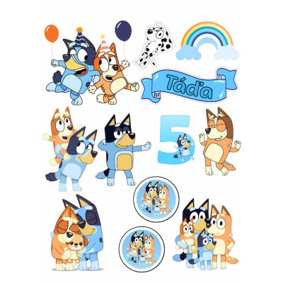 Jedlý papír Bluey – mix obrázků A4 | Dortová dekorace