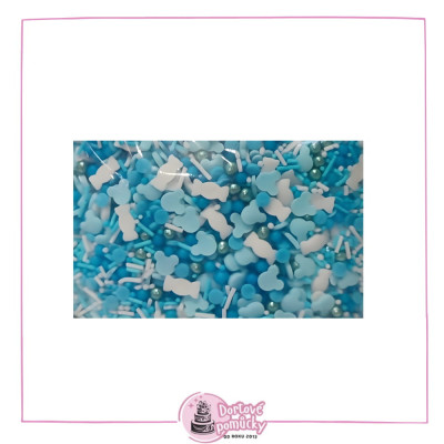 Cukrový posyp modrý mix – dětské veselé zdobení 50 g | Na dorty a muffiny