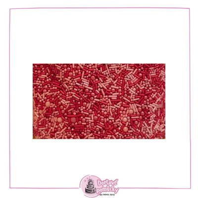 Cukrový posyp Pinky Pink – růžový tyčinkový mix | 10 g