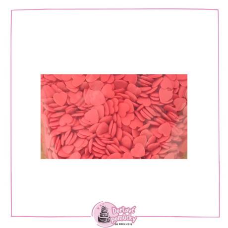 Cukrová srdíčka červená – romantické zdobení na dezerty | 10 g