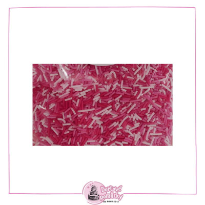 Cukrový posyp Love – růžovo-bílý tyčinkový mix | 50 g