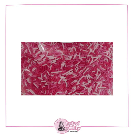 Cukrový posyp Love – růžovo-bílý tyčinkový mix | 50 g