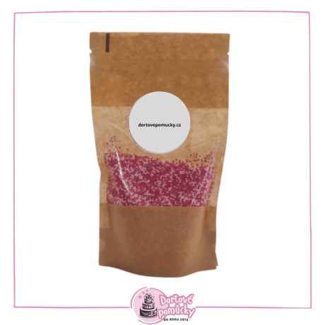 Cukrový posyp Love – růžovo-bílý kuličkový mix | 10 g