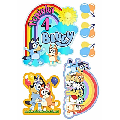 Jedlý papír Bluey – mix obrázků A4 | Dortová dekorace