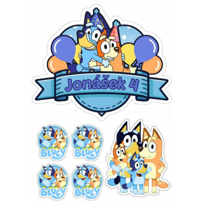 Jedlý papír Bluey – mix obrázků A4 | Dortová dekorace