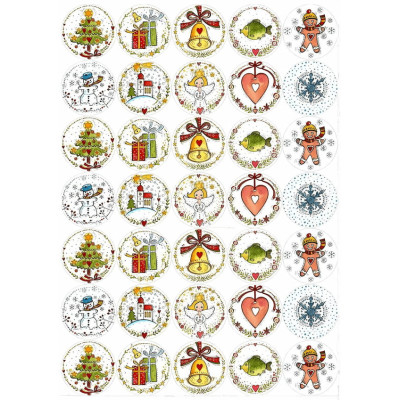 Vánoce 11 Ø40 mm  - jedlý papír