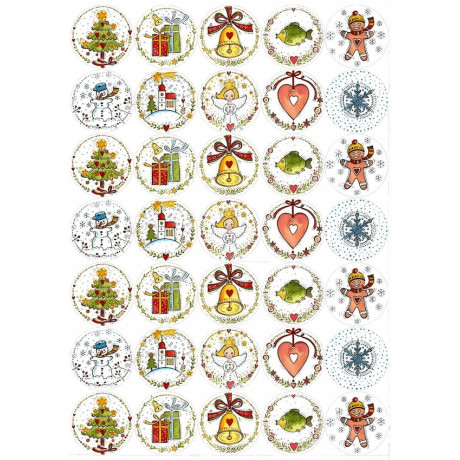 Vánoce 11 Ø40 mm  - jedlý papír