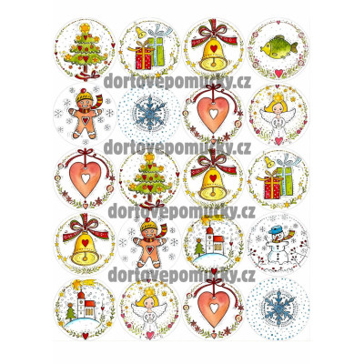 Vánoce 15 Ø50 mm - jedlý papír