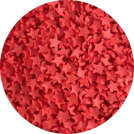 4Cake Cukrové hvězdičky červené (50 g) | Jedlé dekorace na dorty a dezerty