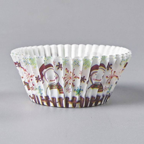 Košíčky na muffiny – Vánoční sněhuláci (100 ks) | Vánoční košíčky na muffiny