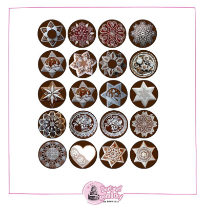 Vánoční perníčky – bílé zdobení a zimní krajinky | Jedlý papír nebo fondánový list