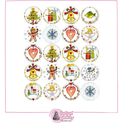 Vánoce 15 Ø50 mm - jedlý papír