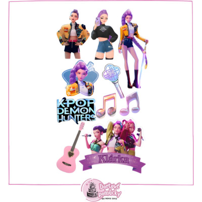 K-POP Lovkyně démonů (Demon Hunters) – jedlý papír nebo fondánový list | Motiv na dort