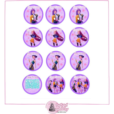 K-K-POP Lovkyně démonů – mini toppery | Jedlý papír nebo fondánový list