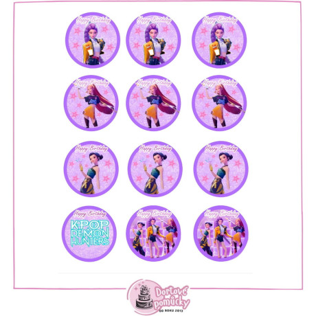 K-K-POP Lovkyně démonů – mini toppery | Jedlý papír nebo fondánový list