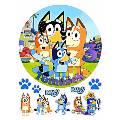 Jedlý papír Bluey – mix obrázků A4 | Dortová dekorace