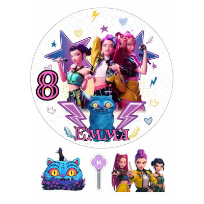 K-POP Lovkyně démonů – motiv č. 4 | Jedlý papír nebo fondánový list