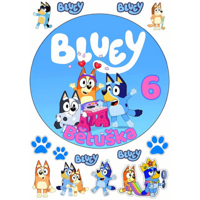 Jedlý papír Bluey – mix obrázků A4 | Dortová dekorace