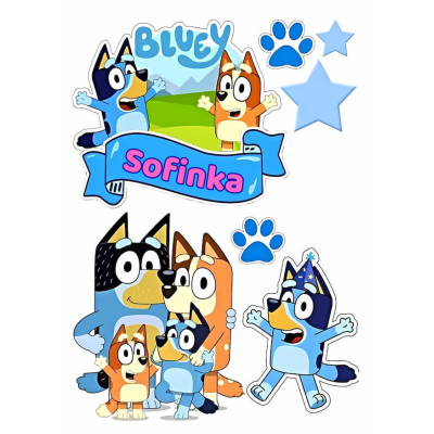 Jedlý papír Bluey – mix obrázků A4 | Dortová dekorace