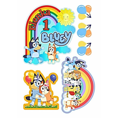 Jedlý papír Bluey – mix obrázků A4 | Dortová dekorace