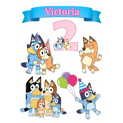 Jedlý papír Bluey – mix obrázků A4 | Dortová dekorace