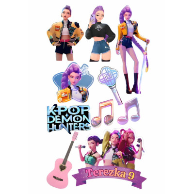 K-POP Lovkyně démonů (Demon Hunters) – jedlý papír nebo fondánový list | Motiv na dort