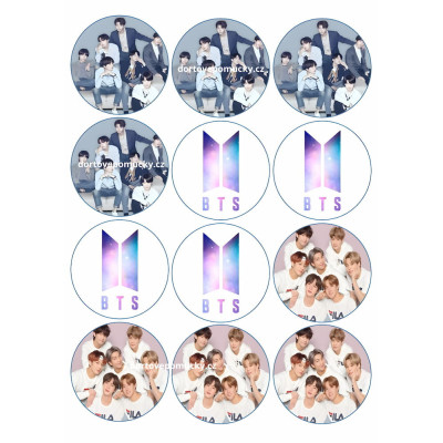 BTS motiv – jedlý papír / fondánový list na dort