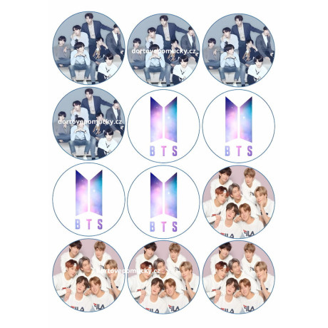 BTS motiv – jedlý papír / fondánový list na dort