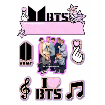BTS motiv – jedlý papír / fondánový list na dort