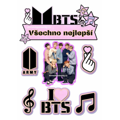 BTS motiv – jedlý papír / fondánový list na dort