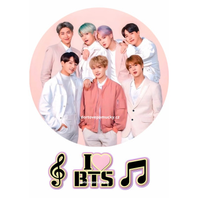 BTS motiv – jedlý papír / fondánový list na dort