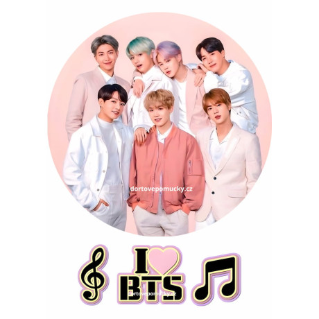 BTS motiv – jedlý papír / fondánový list na dort