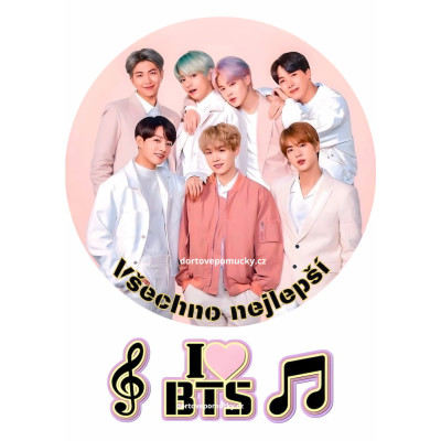 BTS motiv – jedlý papír / fondánový list na dort