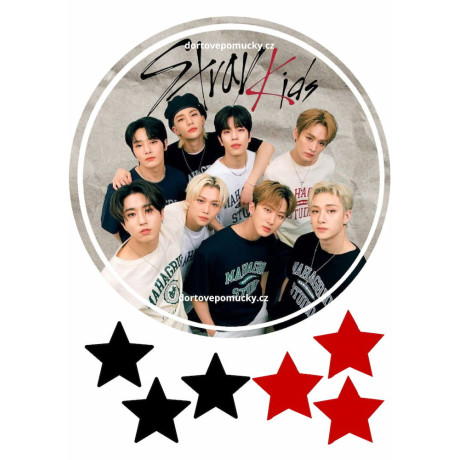 Jedlý obrázek na dort – Stray Kids (skupina + hvězdy)