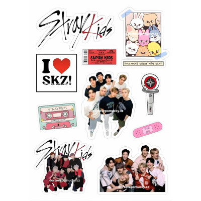 Jedlý obrázek na dort – Stray Kids (sticker mix motiv)
